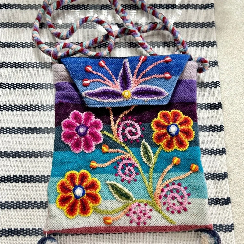 ALPACA 100% WOOL HANDMADE CROSSBODY - Picture 2 of 12